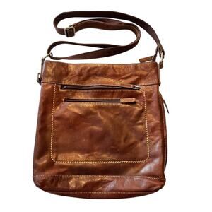 Jack Georges Handbag Leather Brown Messenger Bag Crossbody Mens Unisex Luxury